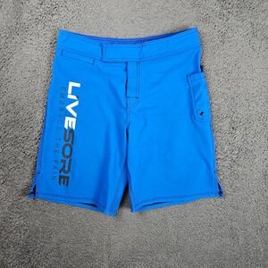 LiveSore Embrace The Pain Mens MMA Board Shorts Blue Size 32 Made in‎ USA